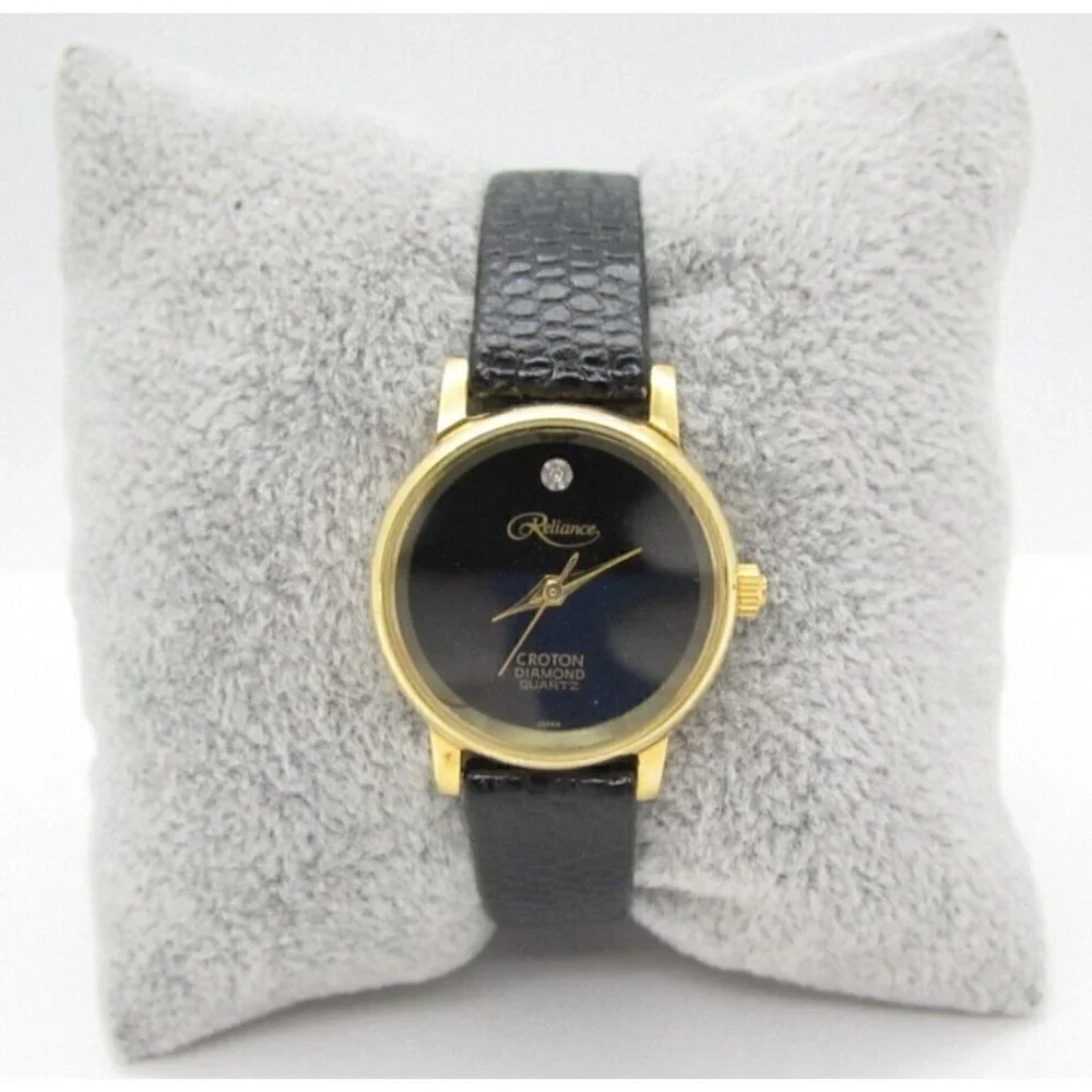 Women's Reliance Croton Diamond Quartz WR Analog 26mm Dial‎ Round Watch (F424)